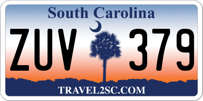 SC license plate ZUV379