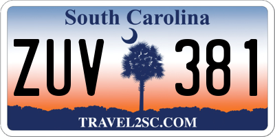 SC license plate ZUV381