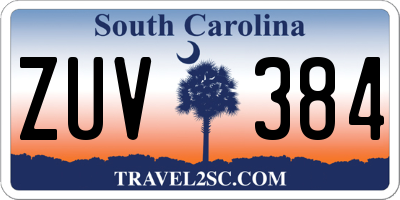 SC license plate ZUV384