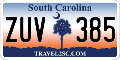 SC license plate ZUV385