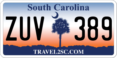 SC license plate ZUV389