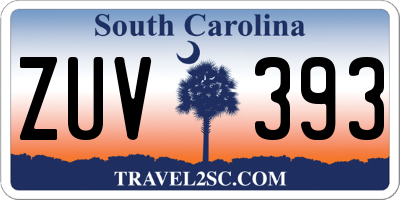 SC license plate ZUV393