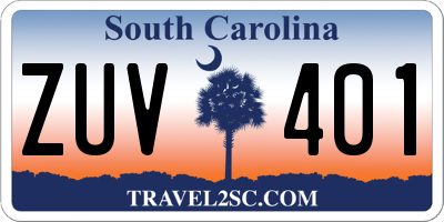 SC license plate ZUV401
