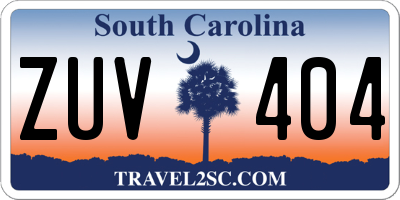 SC license plate ZUV404