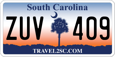 SC license plate ZUV409