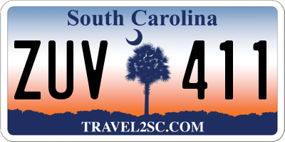 SC license plate ZUV411