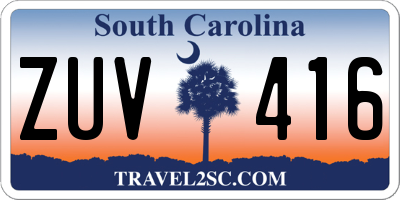SC license plate ZUV416