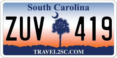 SC license plate ZUV419