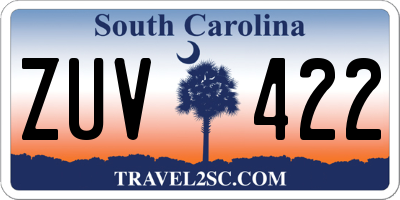 SC license plate ZUV422