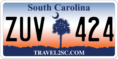 SC license plate ZUV424