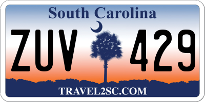 SC license plate ZUV429