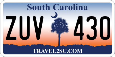 SC license plate ZUV430