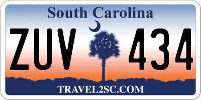 SC license plate ZUV434