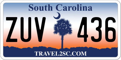 SC license plate ZUV436