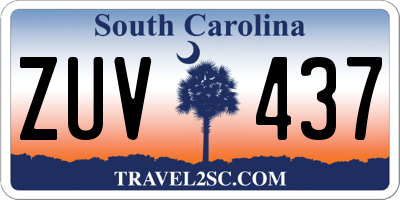 SC license plate ZUV437