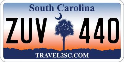 SC license plate ZUV440