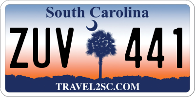 SC license plate ZUV441