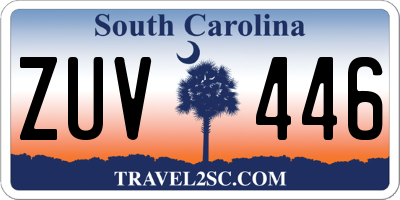 SC license plate ZUV446