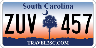 SC license plate ZUV457