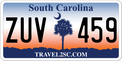 SC license plate ZUV459