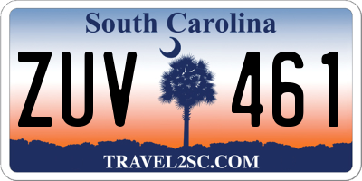 SC license plate ZUV461