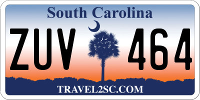 SC license plate ZUV464