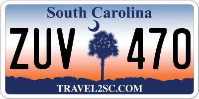 SC license plate ZUV470