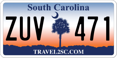 SC license plate ZUV471