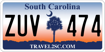 SC license plate ZUV474