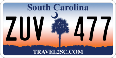 SC license plate ZUV477