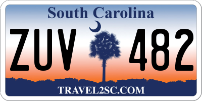 SC license plate ZUV482