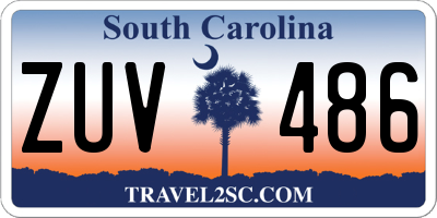 SC license plate ZUV486