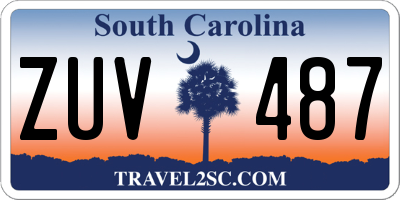 SC license plate ZUV487