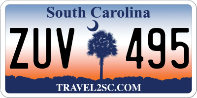SC license plate ZUV495