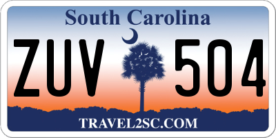 SC license plate ZUV504