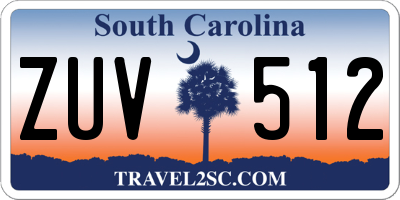 SC license plate ZUV512