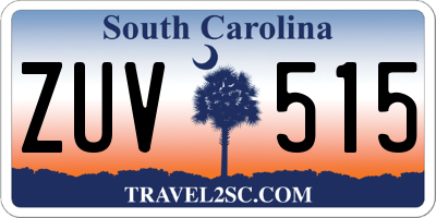 SC license plate ZUV515