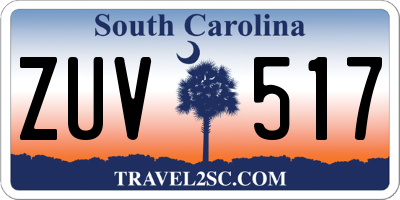 SC license plate ZUV517