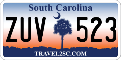 SC license plate ZUV523