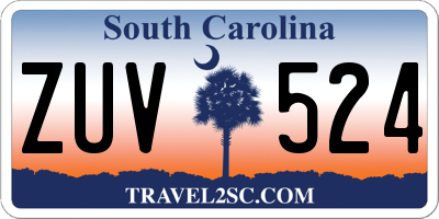 SC license plate ZUV524