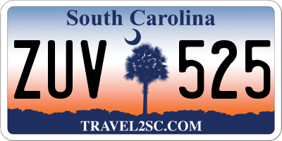 SC license plate ZUV525