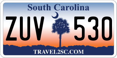 SC license plate ZUV530