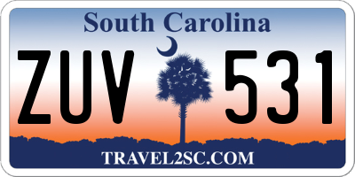 SC license plate ZUV531