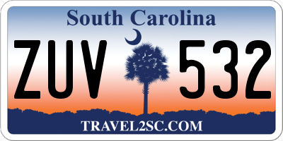 SC license plate ZUV532