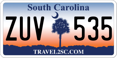 SC license plate ZUV535