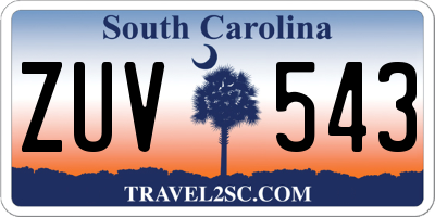 SC license plate ZUV543