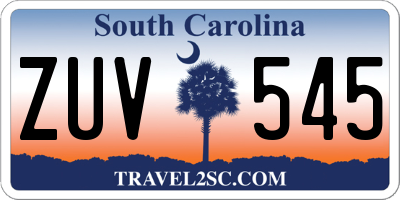 SC license plate ZUV545