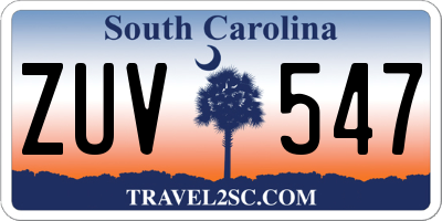 SC license plate ZUV547