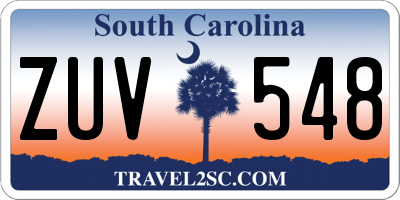 SC license plate ZUV548