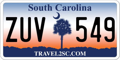 SC license plate ZUV549